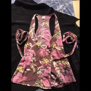 O'Neill Floral Wrap Tank Top Size L